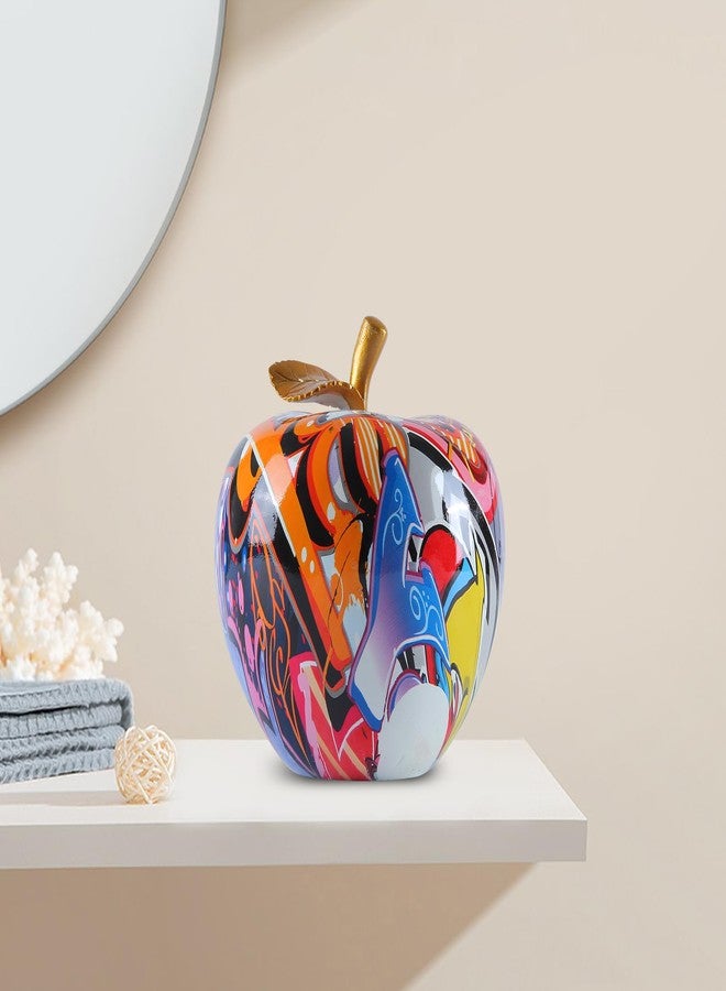JOOMBE Colorful Fruit Figurines Apple Statue Decorations,Abstract Graffiti Apple Resin Sculpture for Table top Ornament Home Decor Christmas eve Gift(Large) - Image 4